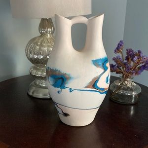 The Nemadji Blue Swirl Wedding Vase  Nemadji Pottery Handmade in USA